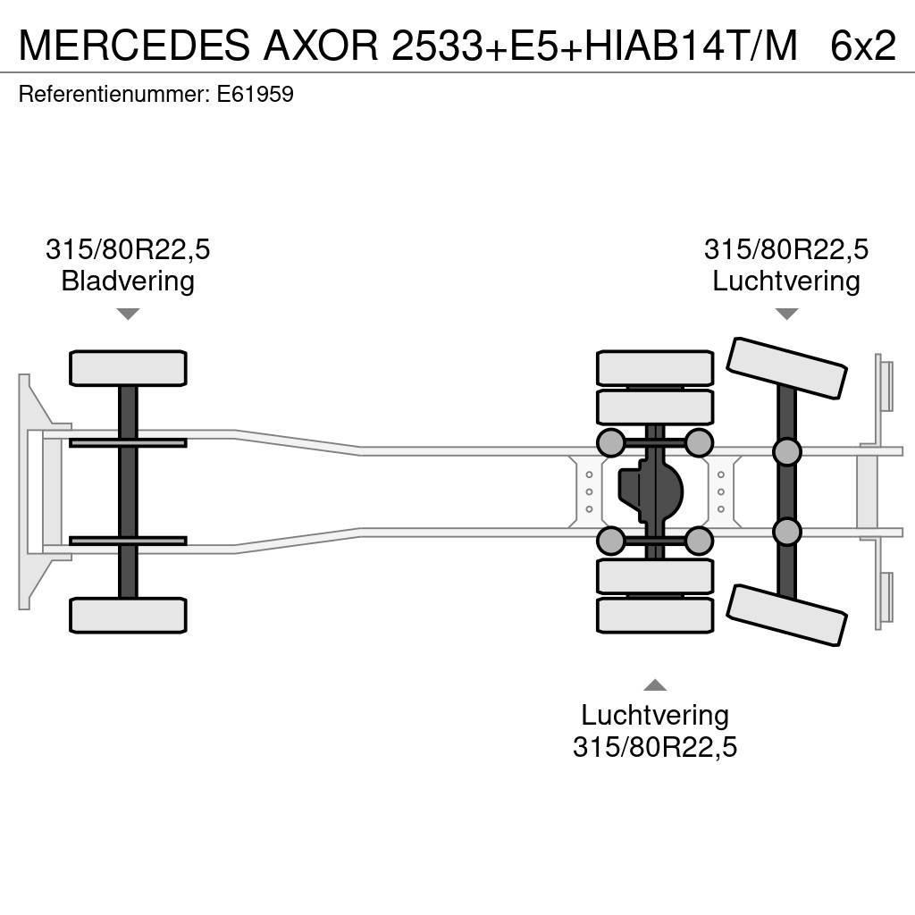 Mercedes-Benz AXOR 2533+E5+HIAB14T/M Flatbed / Dropside trucks