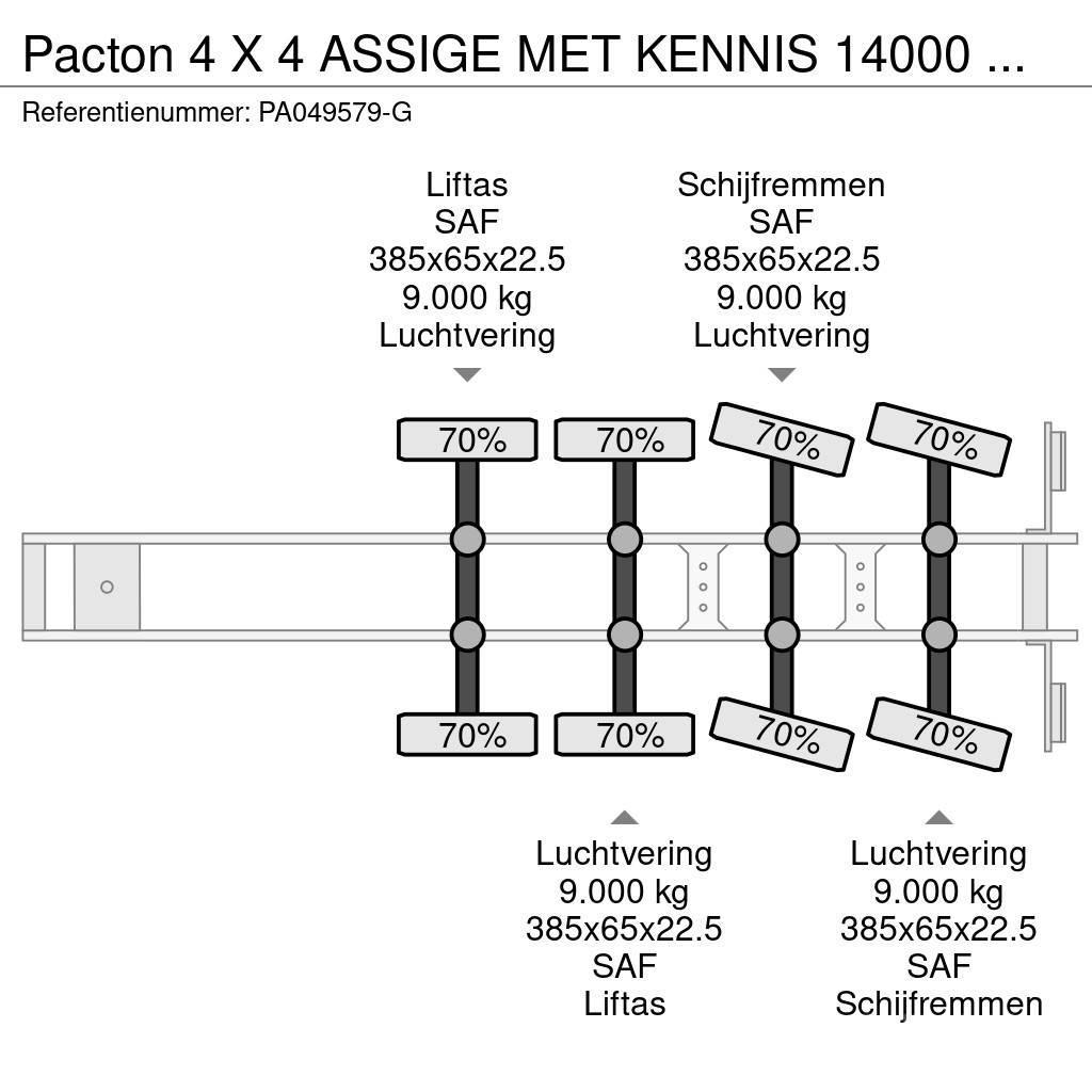 Pacton 4 X 4 ASSIGE MET KENNIS 14000 ROLLER KRAAN Pritschenauflieger