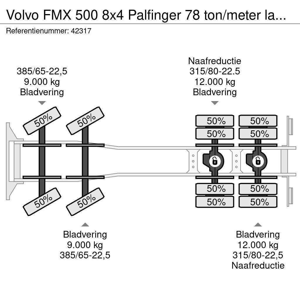 Volvo FMX 500 8x4 Palfinger 78 ton/meter laadkraan + Fly All-Terrain-Krane