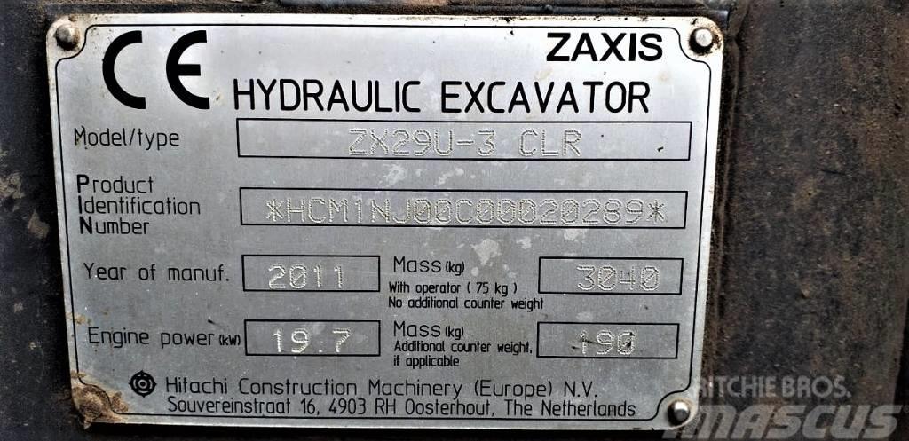  Minikoparka gąsienicowa HITACHI ZX 29 U-3 CLR Mini excavators < 7t (Mini diggers)