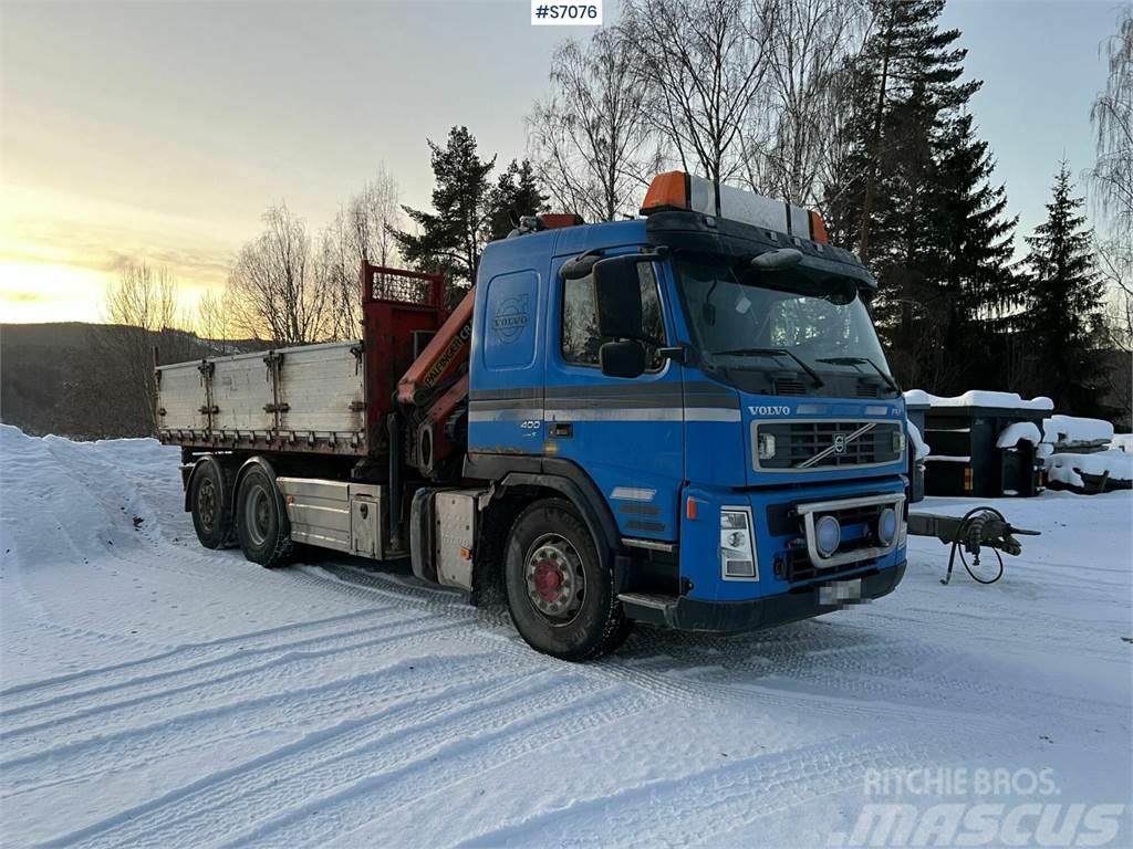 Volvo FM 400 6*2 Crane Truck with tiltable flatbed + Pal Crane trucks