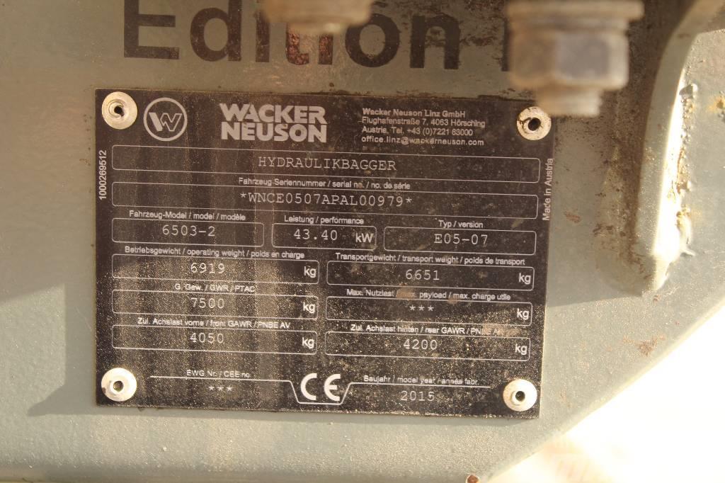 Wacker Neuson 6503 / Engcon, 5 työlaitetta, Rasvari, Lämmitin Wheeled excavators