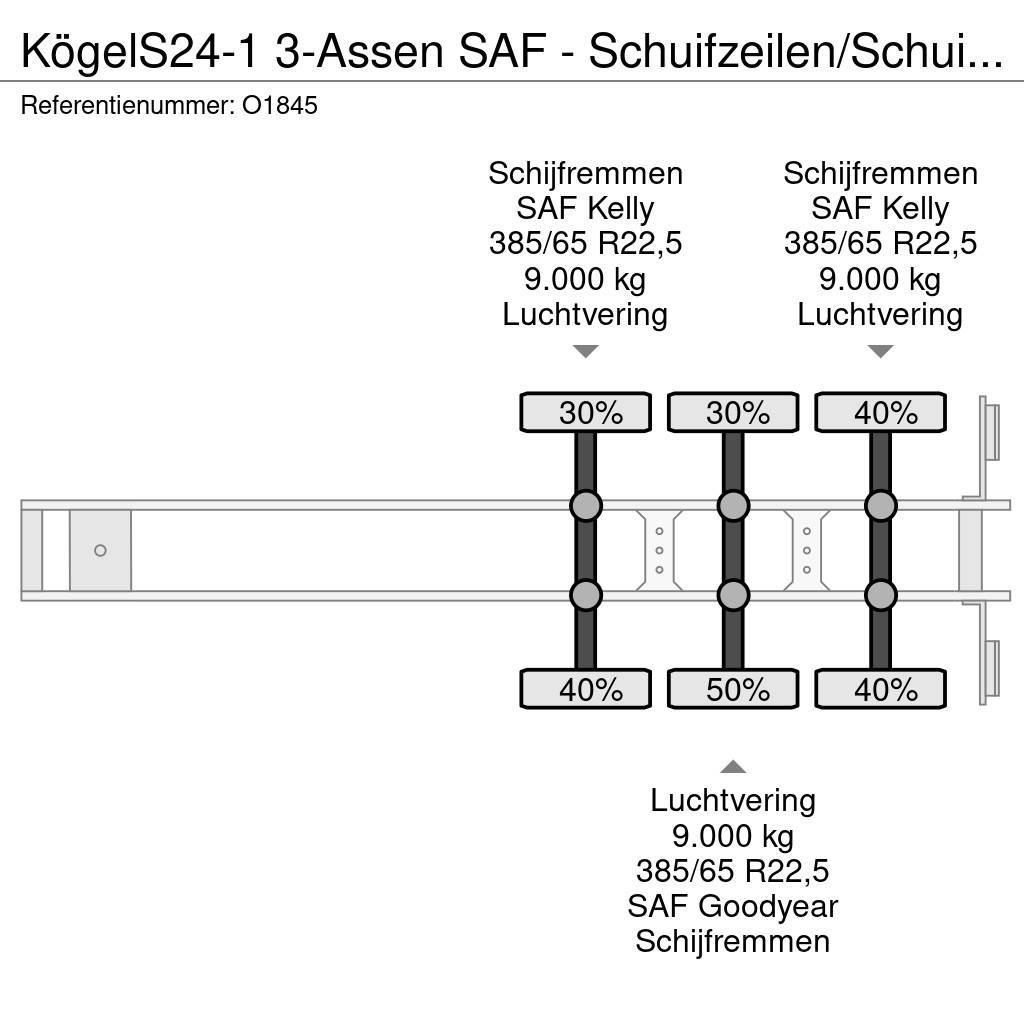 Kögel S24-1 3-Assen SAF - Schuifzeilen/Schuifdak - Schij Curtainsider semi-trailers