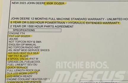 John Deere 950K LGP Crawler dozers
