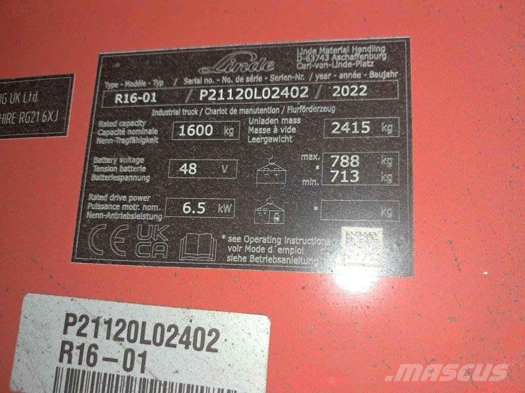 Linde R16-01 Elektro Stapler