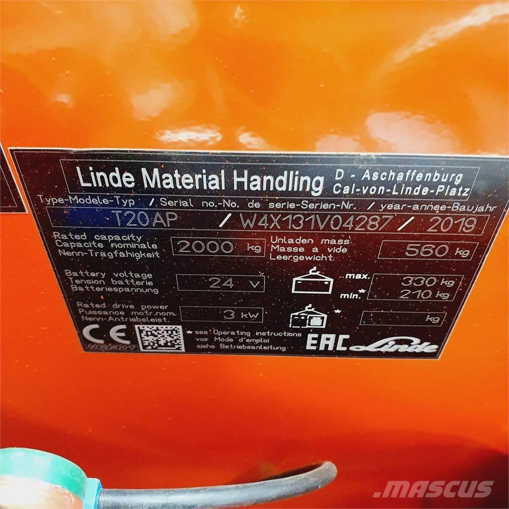 Linde T20AP kurz Niedergabelstapler