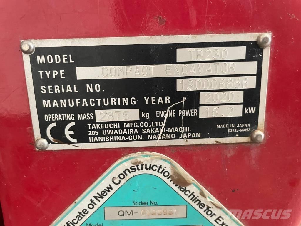 Takeuchi TB 230 Minibagger < 7t