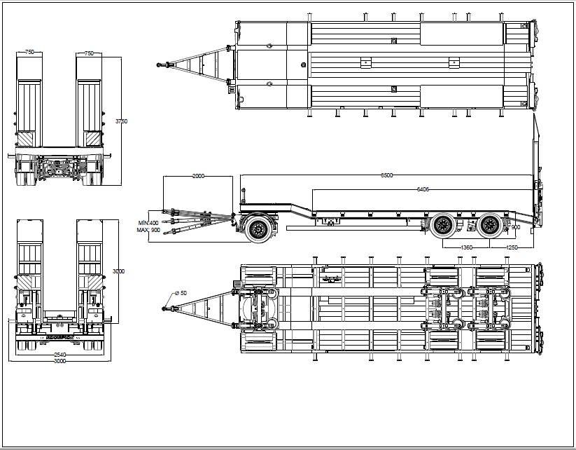  Scorpion SCR3 Tieflader-Auflieger
