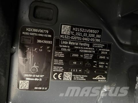 Linde E20L-02 Elektro Stapler