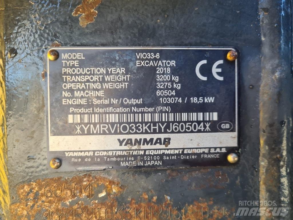 Yanmar VIO33-6 Minibagger < 7t