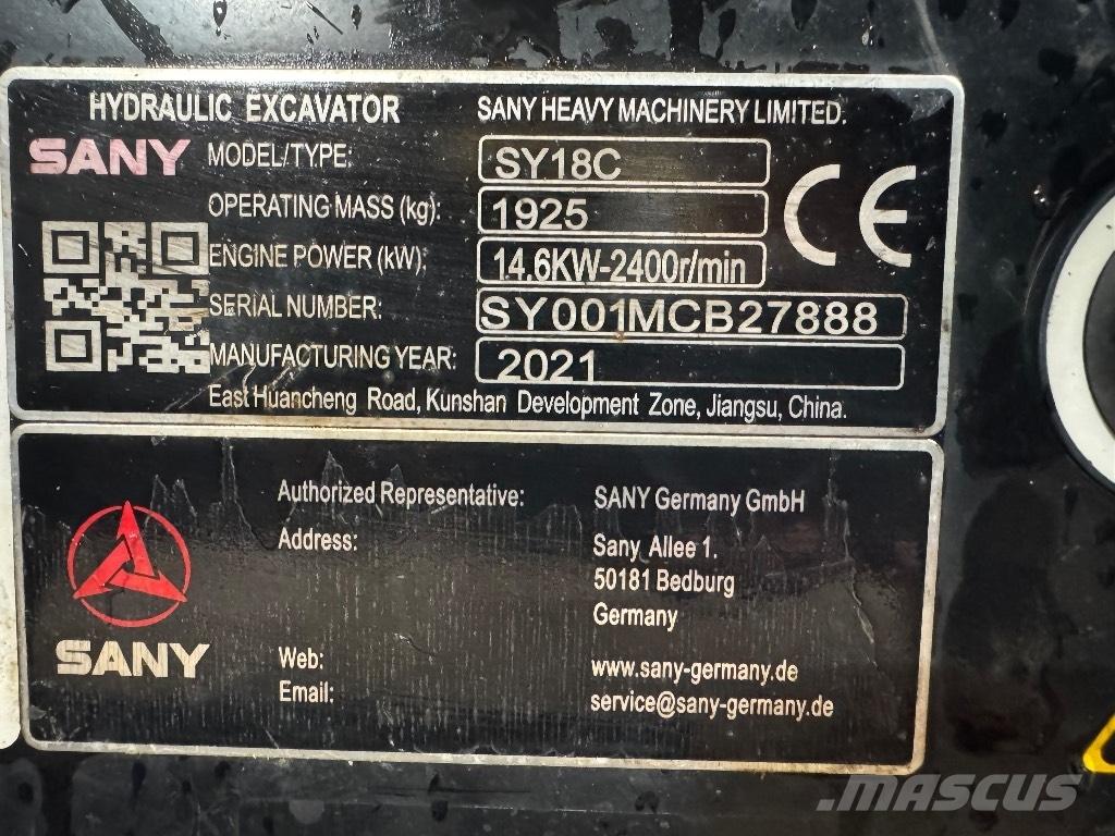 Sany SY 18 C Minibagger < 7t