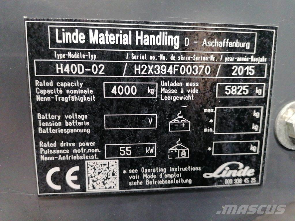 Linde H40D-02 Diesel Stapler
