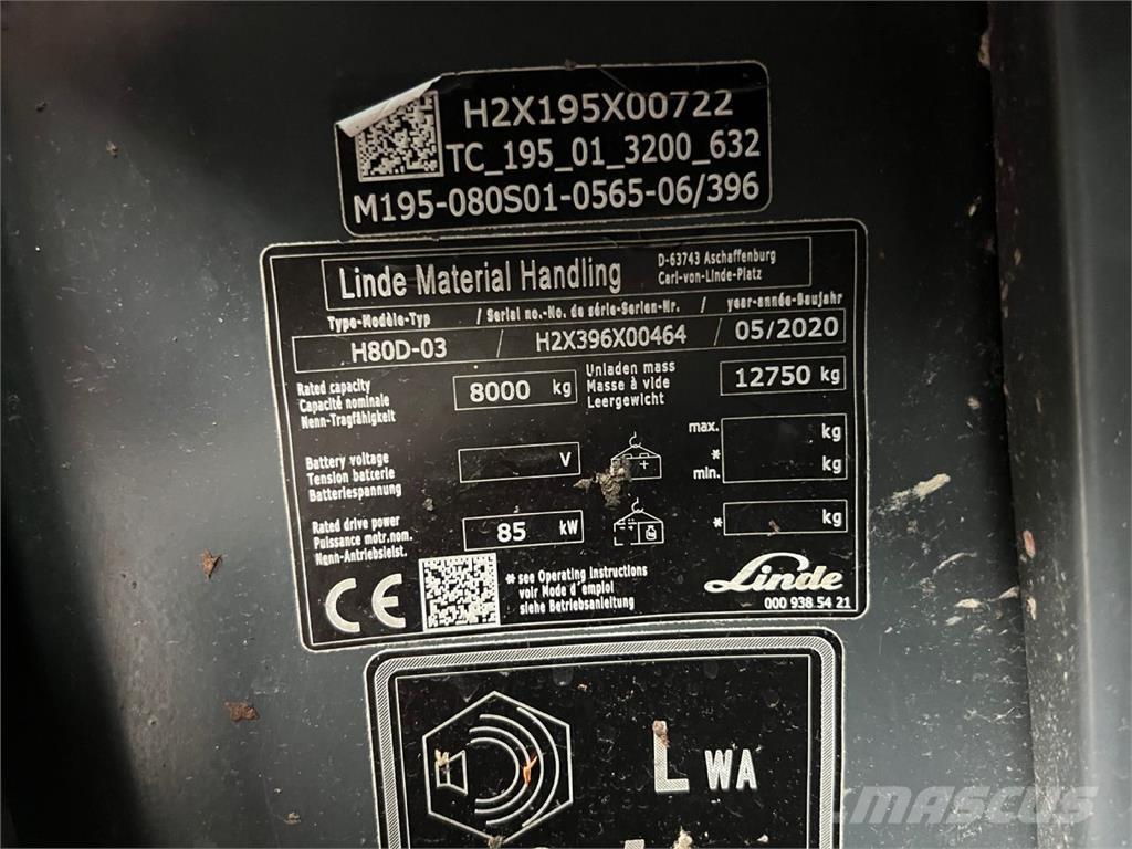 Linde H80D-03 Diesel Stapler