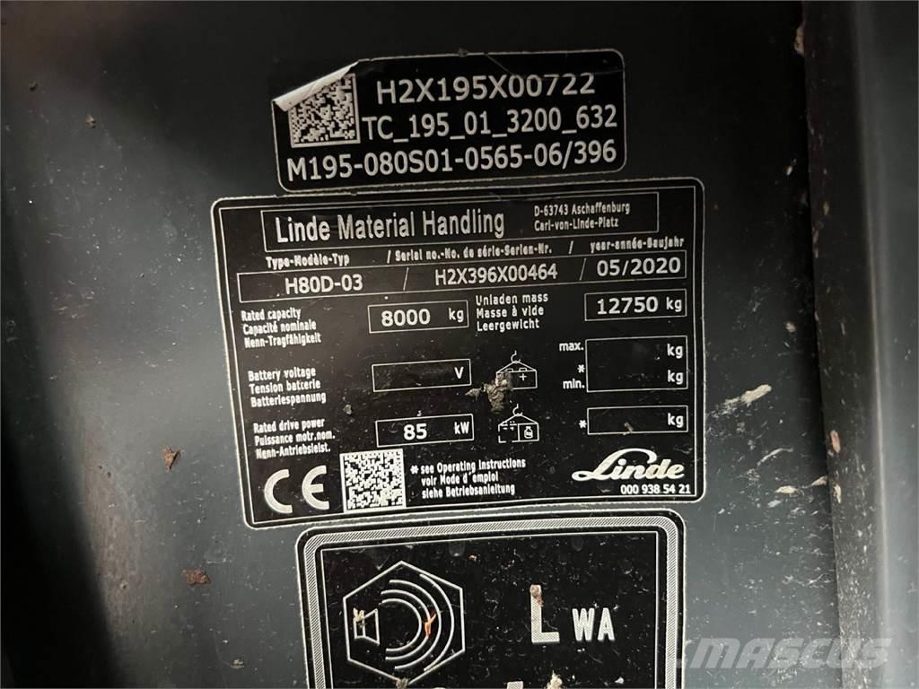 Linde H80D-03 Diesel Stapler