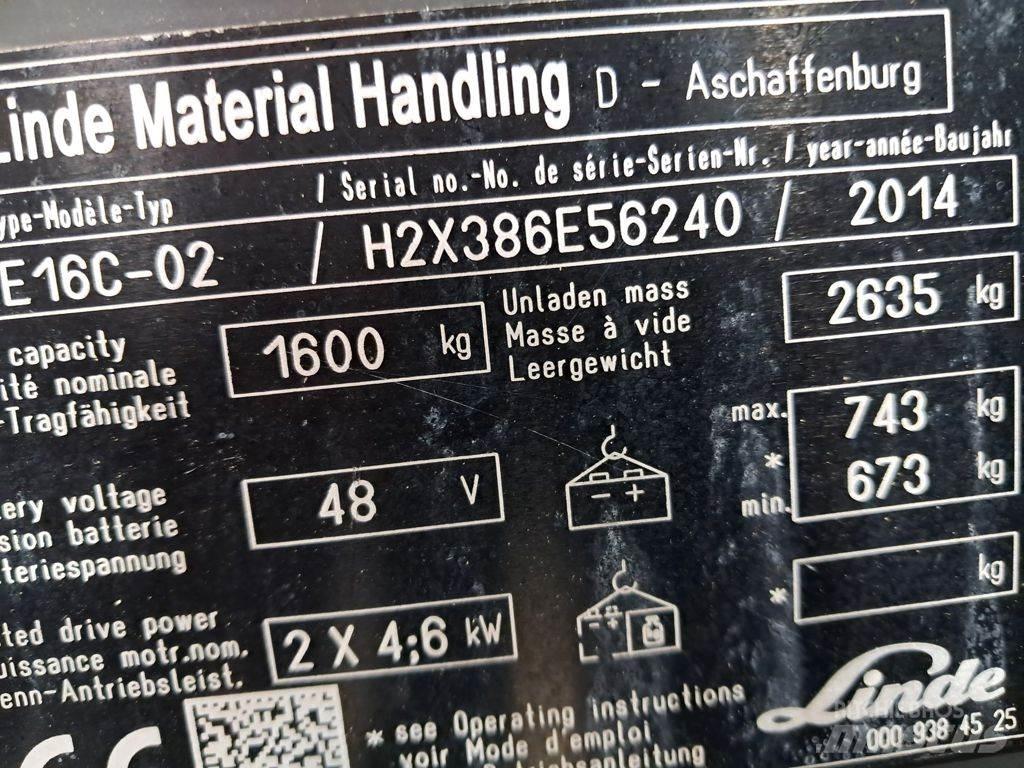 Linde E16C-02 Elektro Stapler