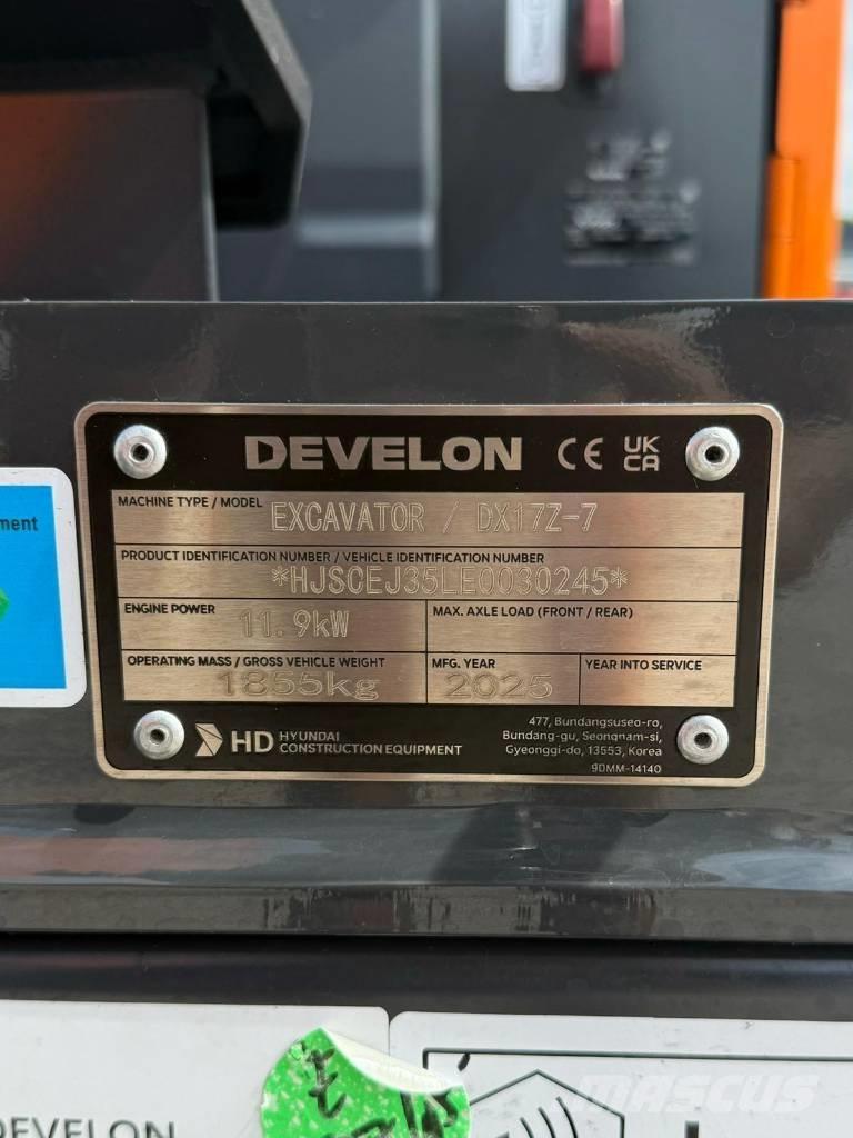 Develon DX 17 Z-7 Minibagger < 7t