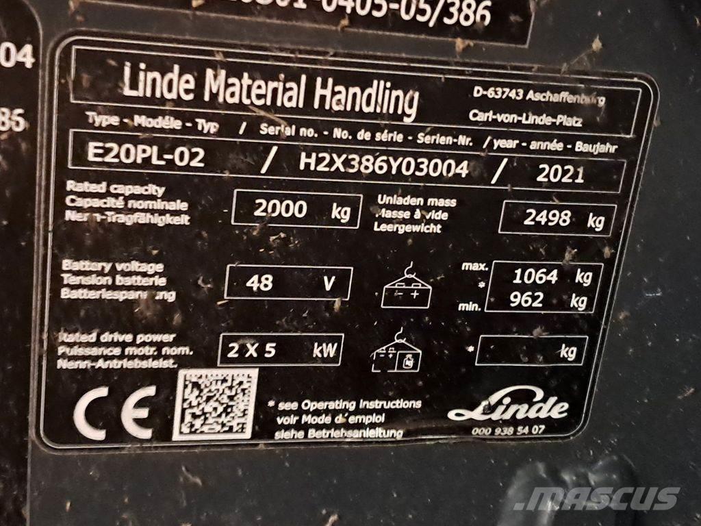 Linde E20PL-02 Elektro Stapler