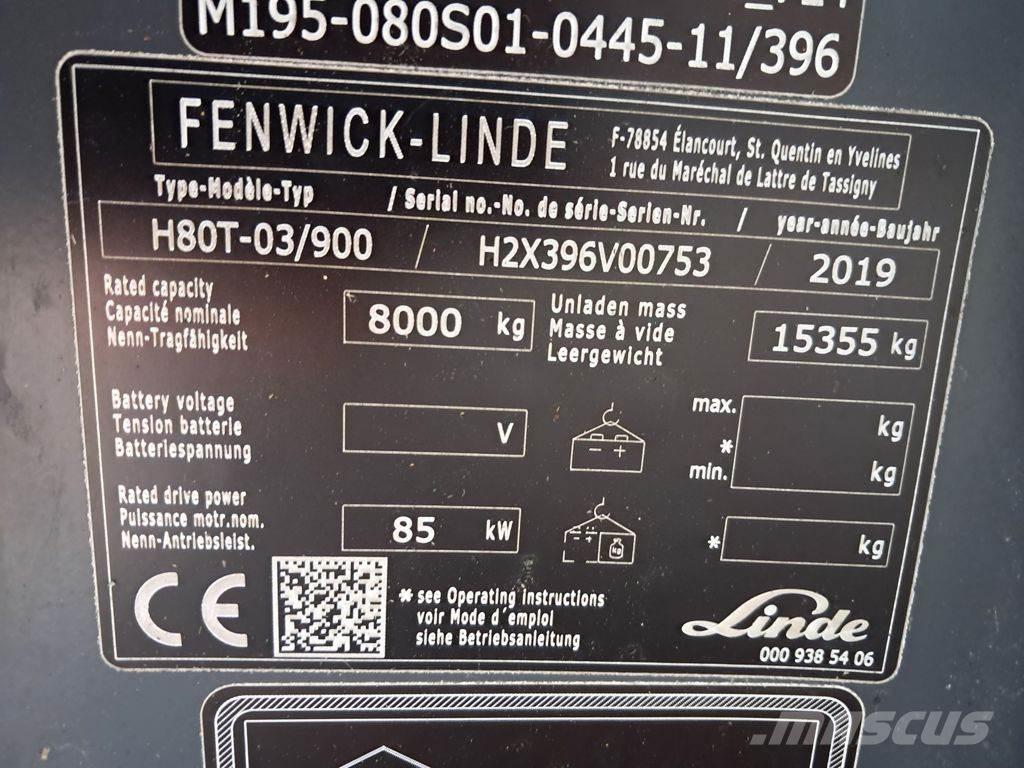 Linde H80T/03-900 Gas Stapler