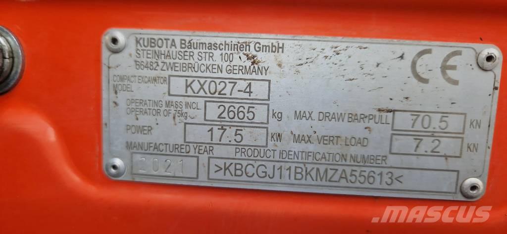 Kubota KX 027-4 Minibagger < 7t