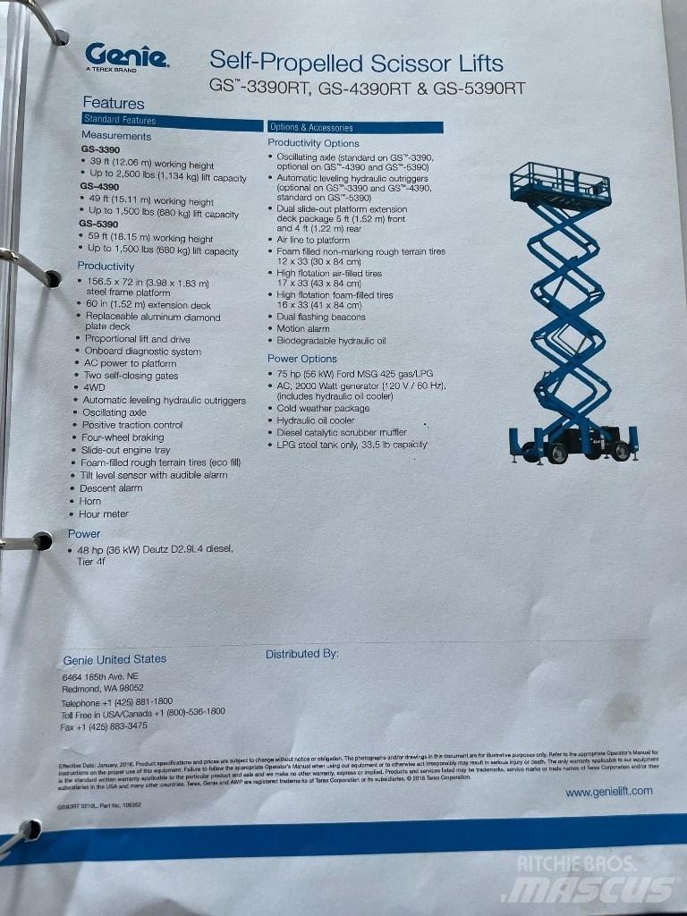 Genie GS 5390 RT Scheren-Arbeitsbühnen
