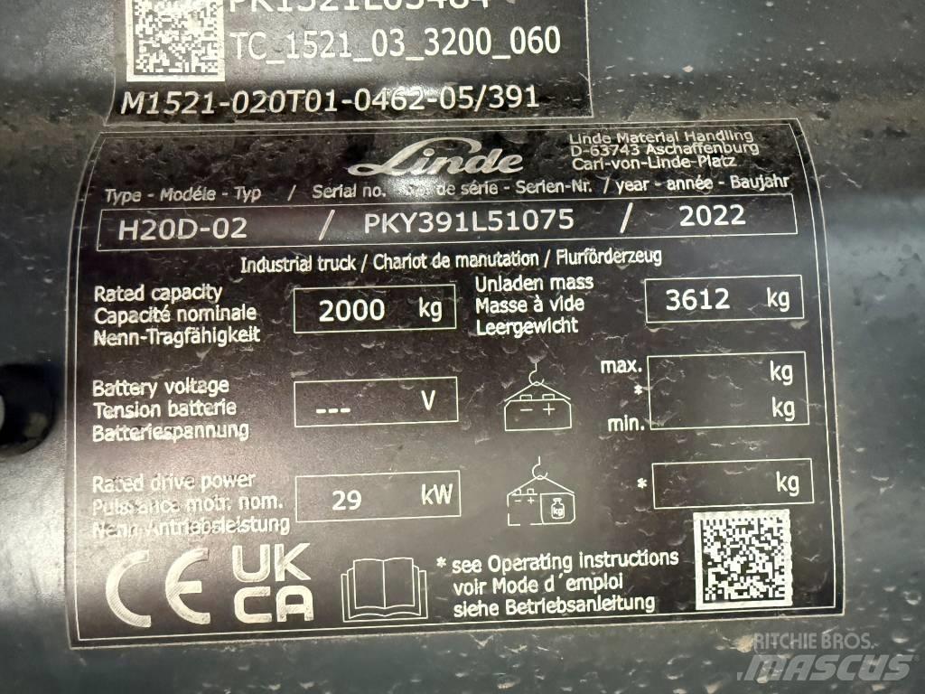 Linde H20D/391-02 Diesel Stapler