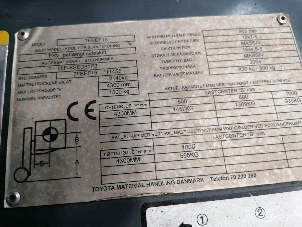 Toyota 5FBEF15 Elektro Stapler