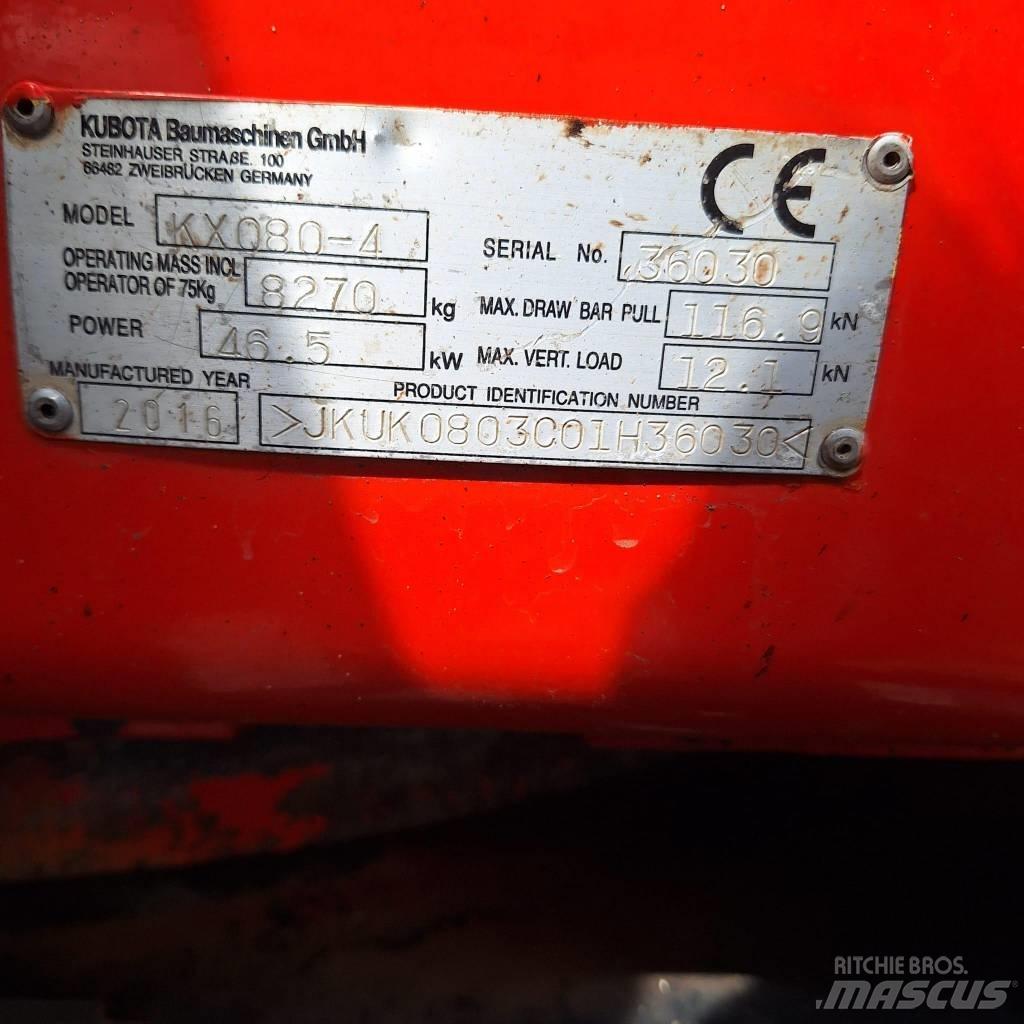 Kubota KX080-4 Midibagger  7t - 12t