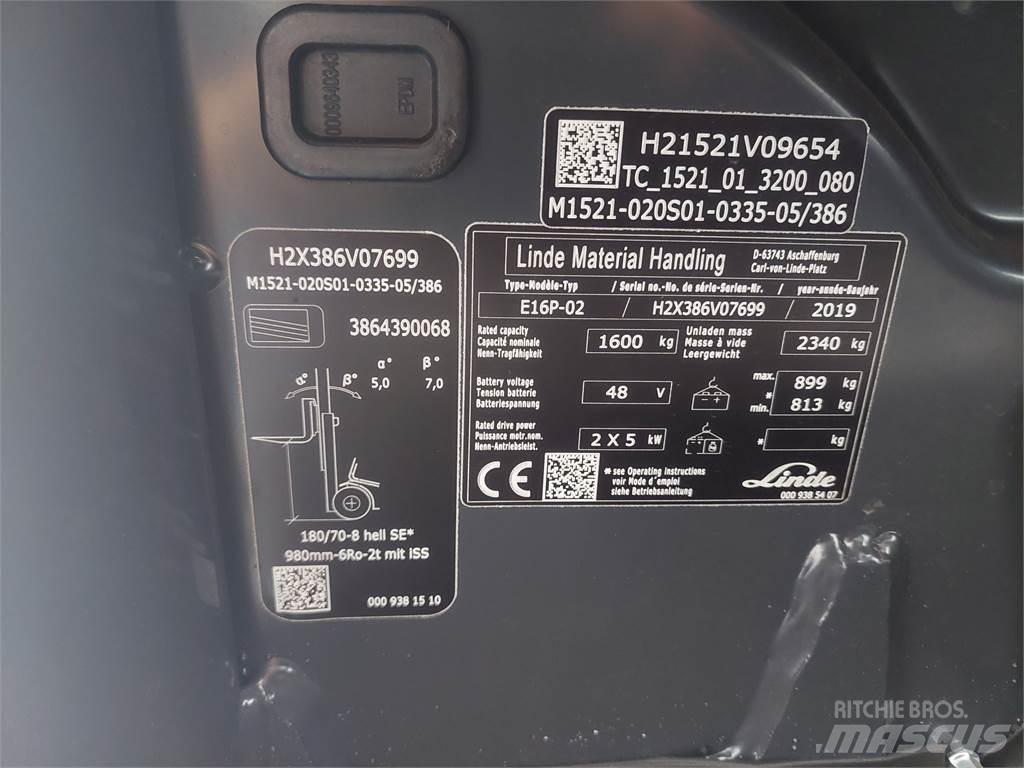 Linde E16P 02 Elektro Stapler