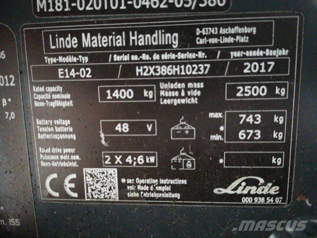 Linde E14-02 Elektro Stapler