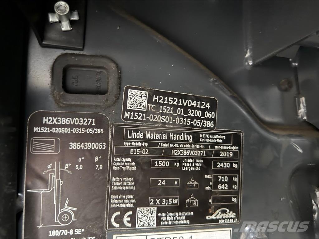 Linde E15 -02 Elektro Stapler