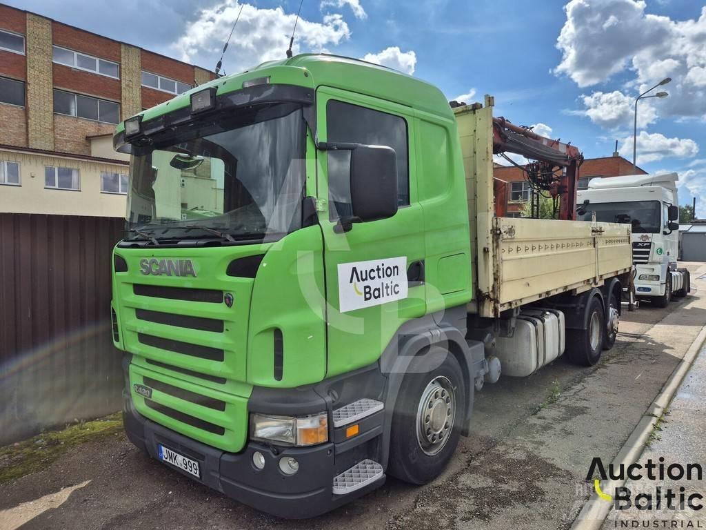 Scania R 420 Pritschenwagen/Pritschenwagen mit Seitenklappe