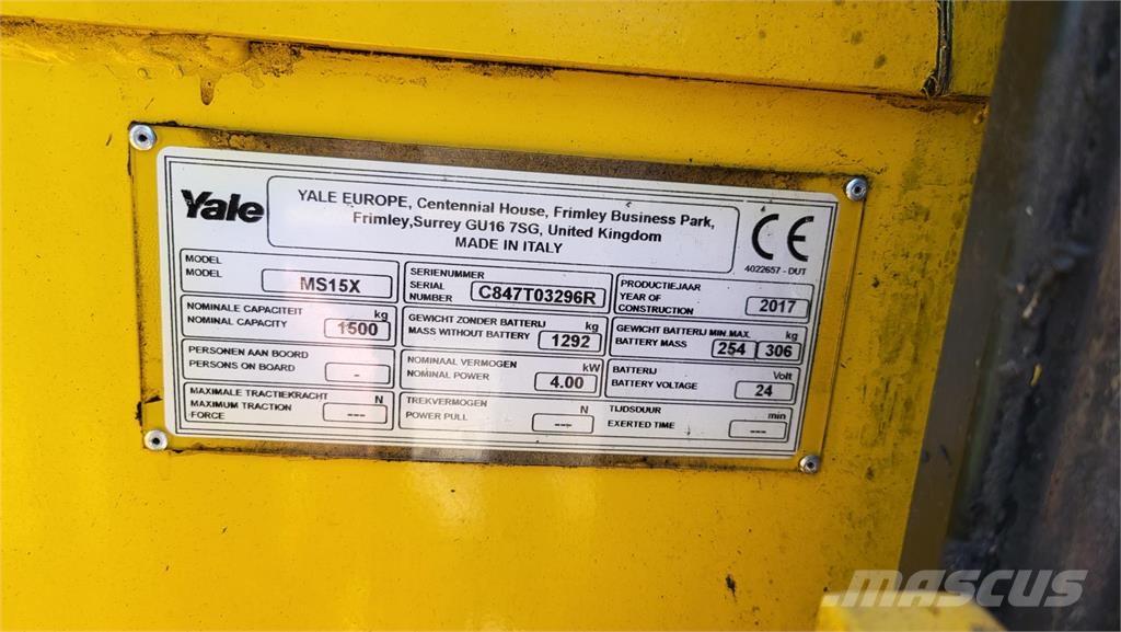 Yale MS15X 2017 Selbstfahrstapler