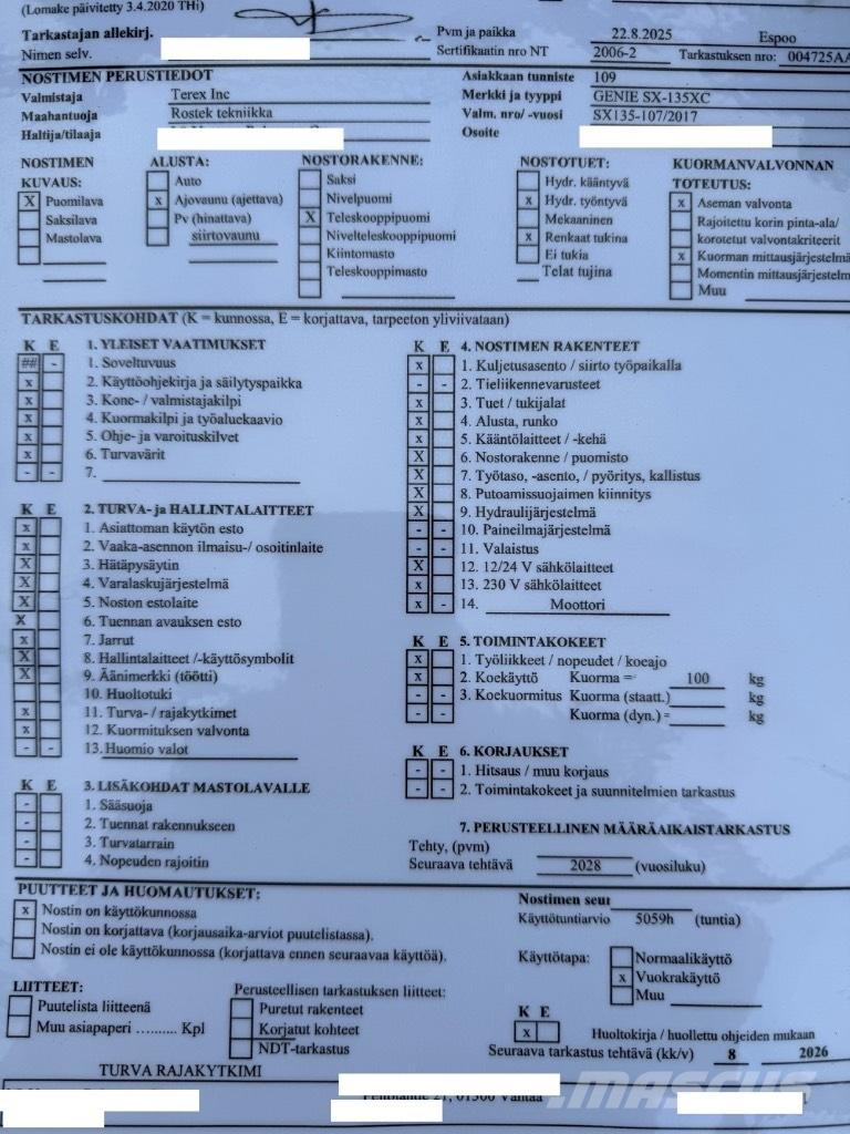 Genie SX 135 XC Gelenkteleskoparbeitsbühnen