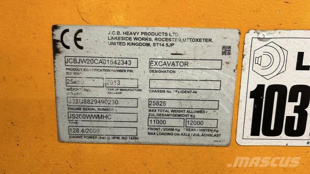 JCB JS200W Materialumschlag
