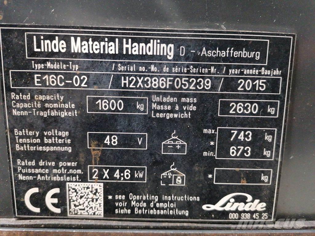 Linde E16C-02 Elektro Stapler