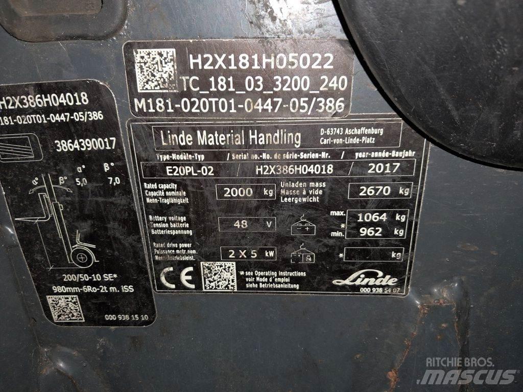 Linde E20PL-02 Elektro Stapler