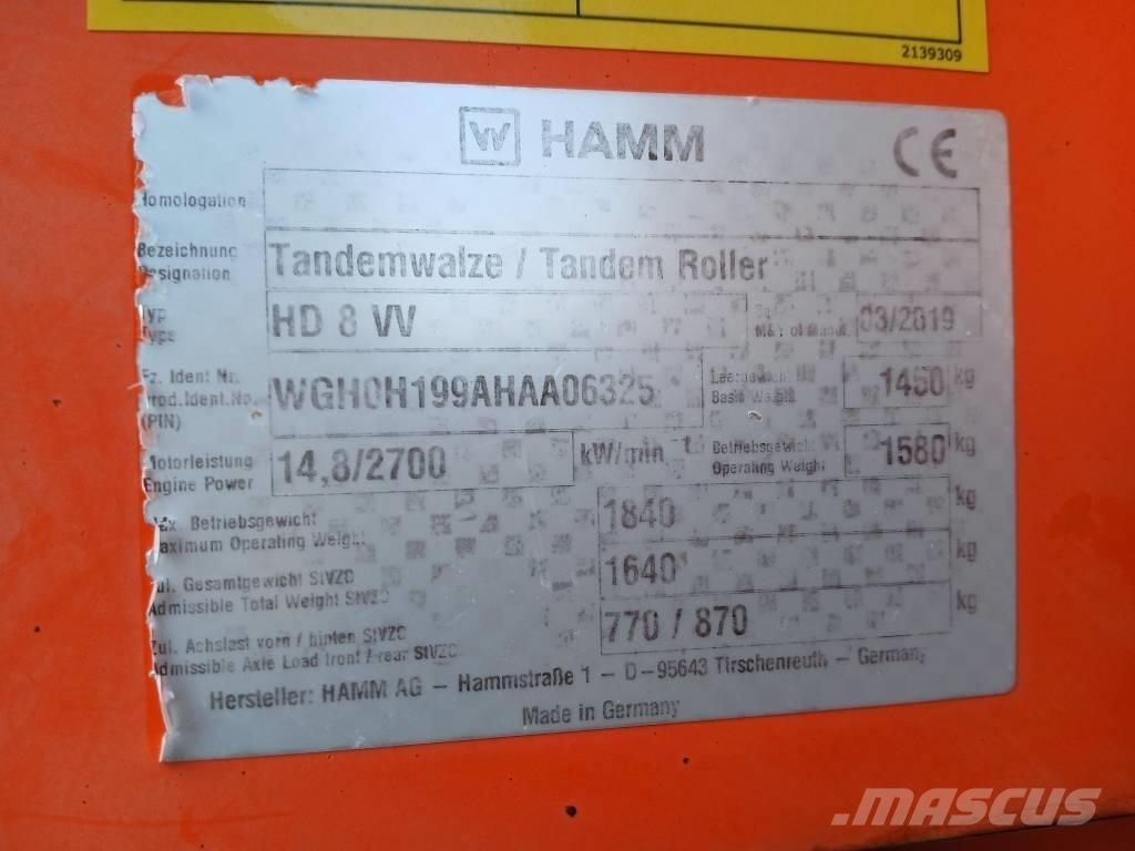 Hamm HD8 VV, Vält Tandemwalzen