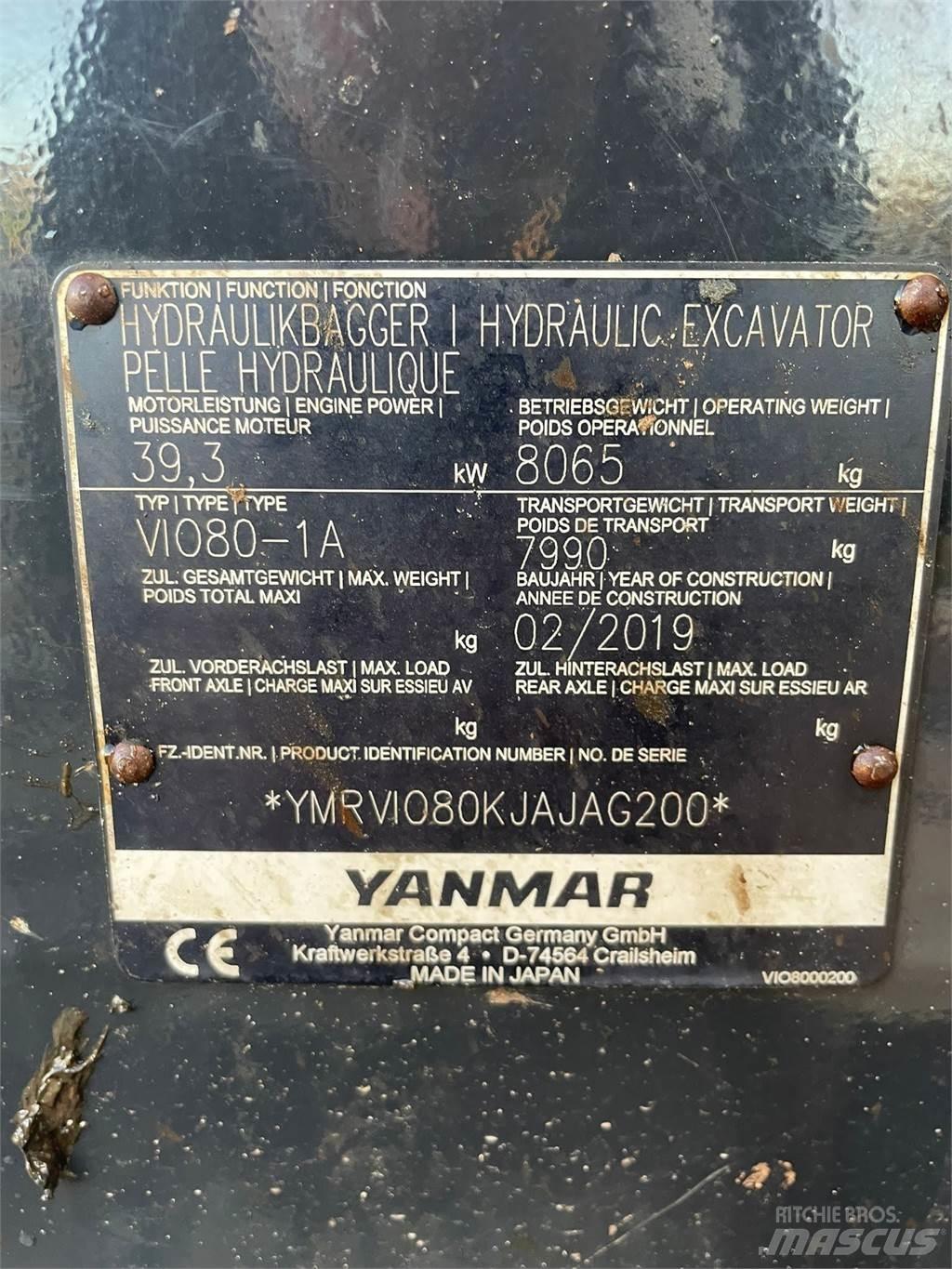 Yanmar Vio 80-1A Minibagger < 7t