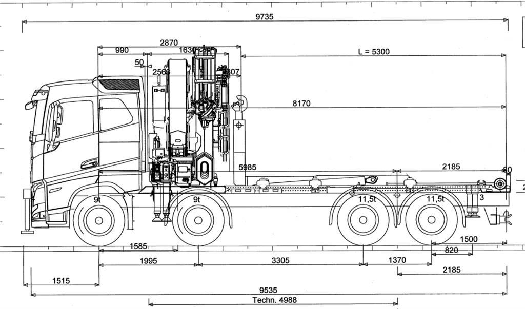 Volvo FH 540 8X4 Kranwagen