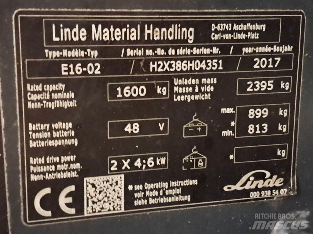 Linde E16-02 Elektro Stapler