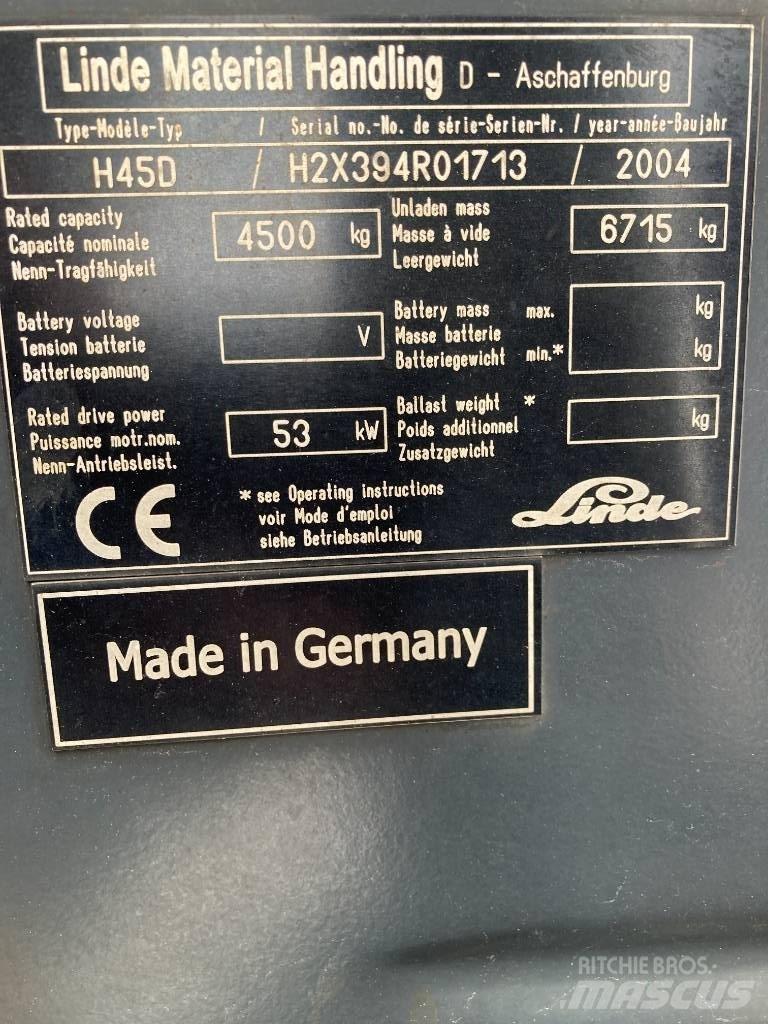 Linde H45D/394-01 Diesel Stapler
