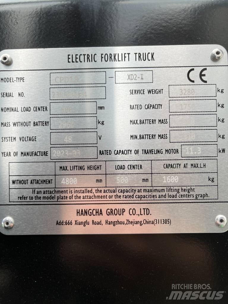 Hangcha CPD18-XD2-I Elektro Stapler