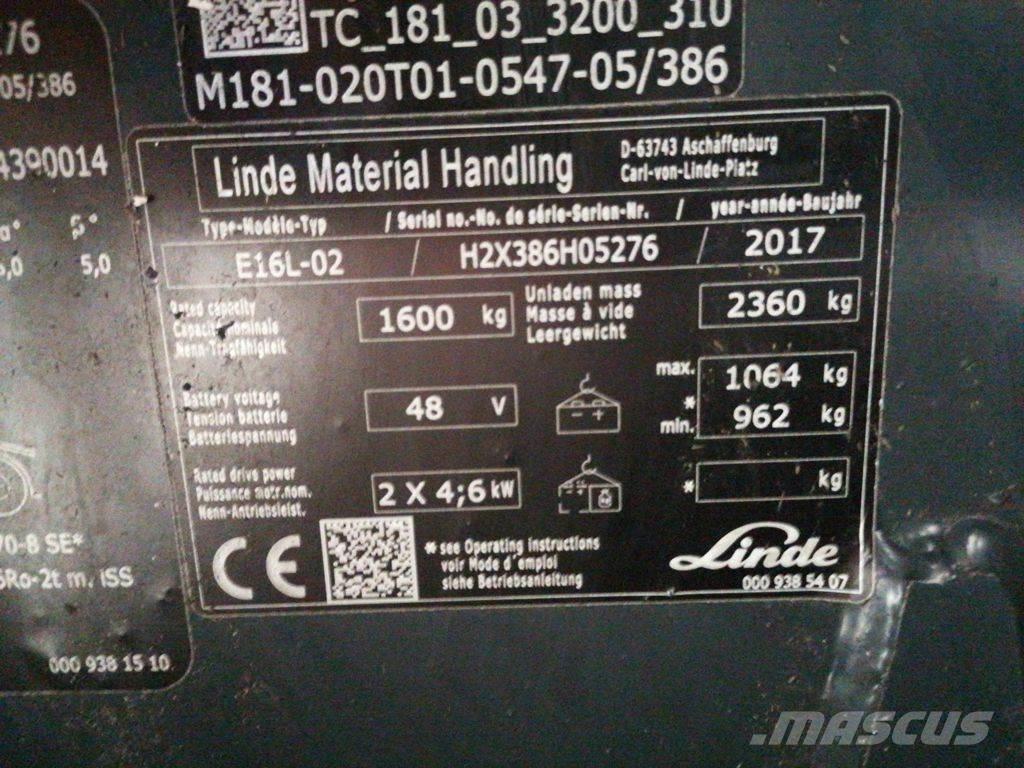 Linde E16L-02 Elektro Stapler