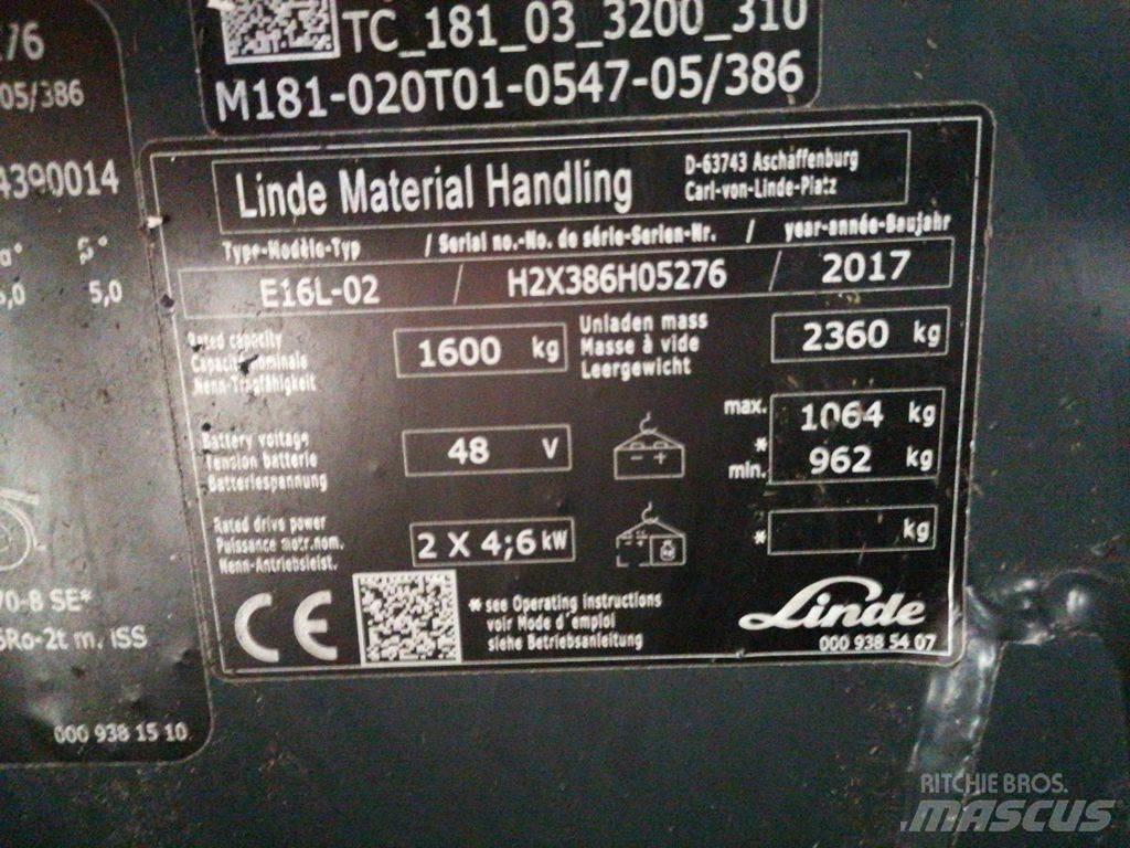 Linde E16L-02 Elektro Stapler