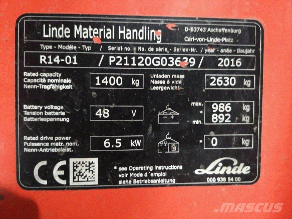 Linde R14-01 Schubmaststapler