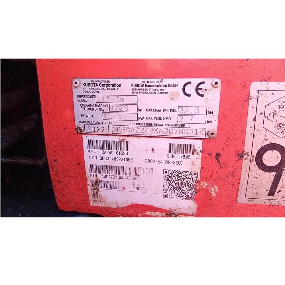 Kubota U17-3a Minibagger < 7t