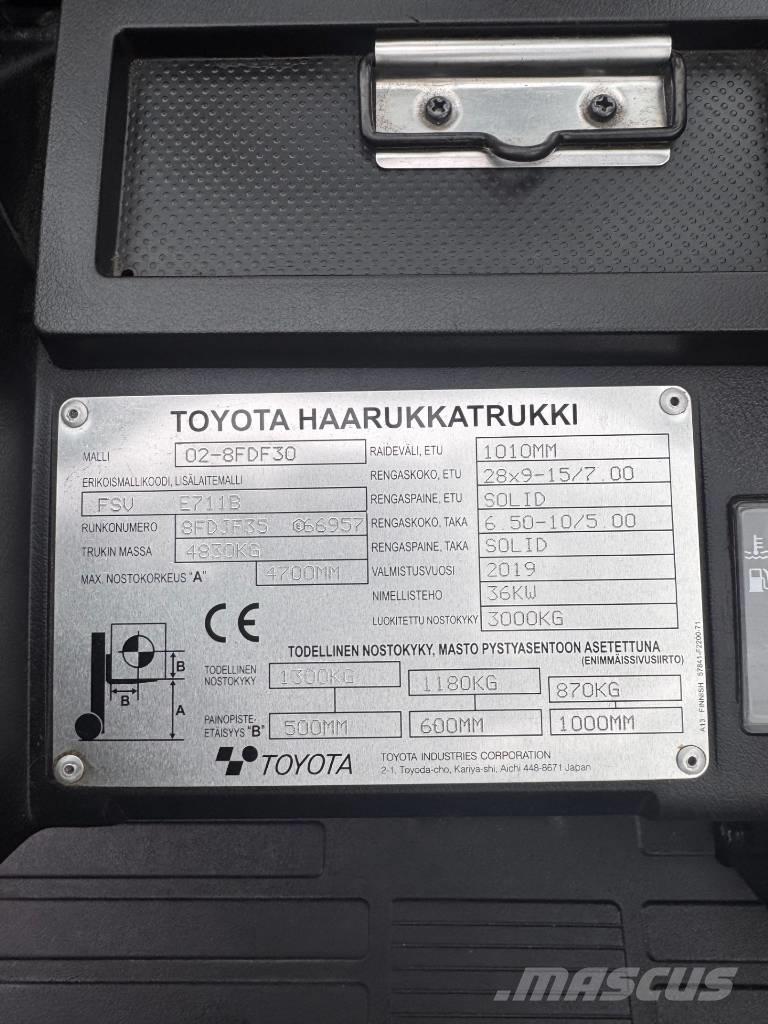 Toyota 02-8 FDF 30 Diesel Stapler