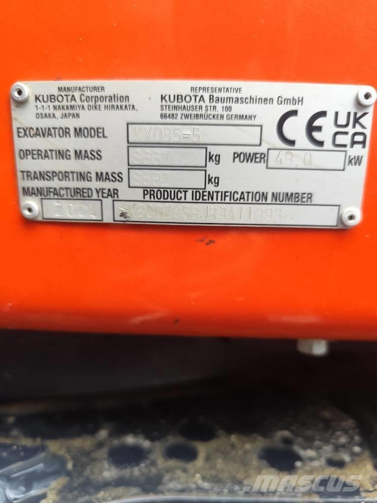 Kubota KX 085-5 Midibagger  7t - 12t