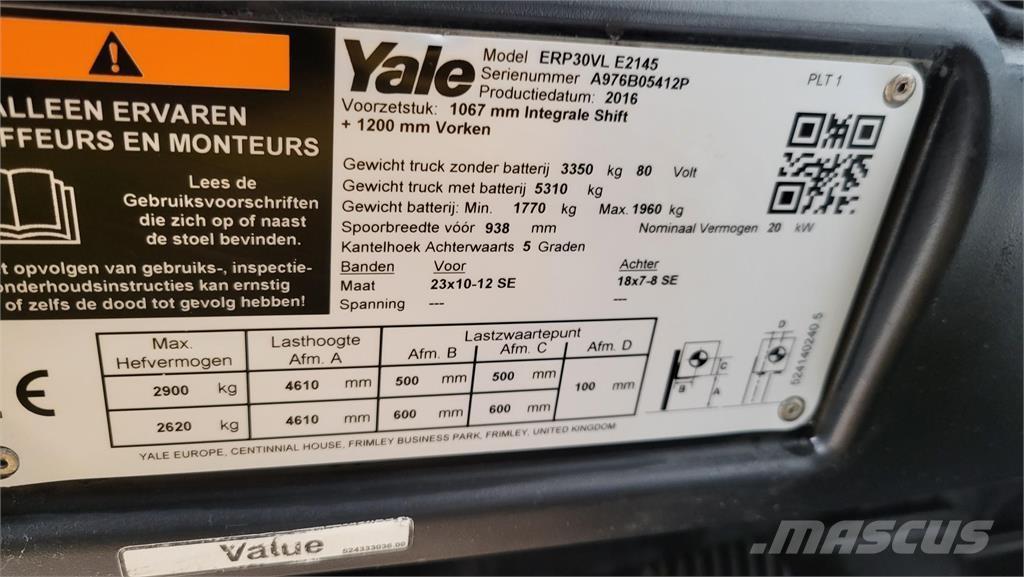 Yale ERP30VL 2016 Elektro Stapler