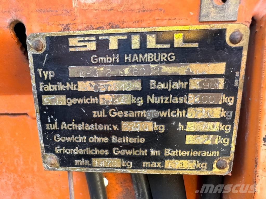 Still EFG 2.0/6002 Elektro Stapler